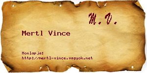 Mertl Vince névjegykártya